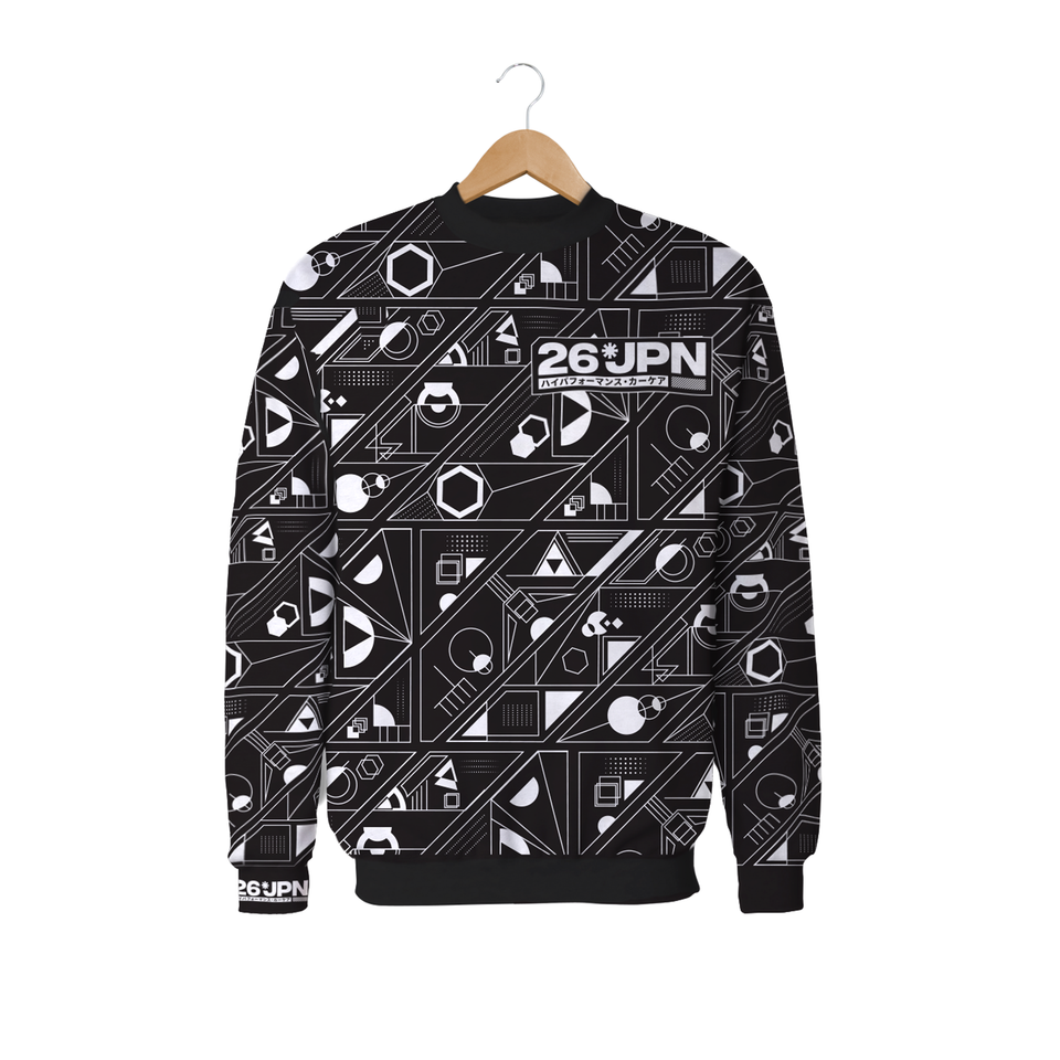 Abstract Elements Sweatshirt Black & White Front